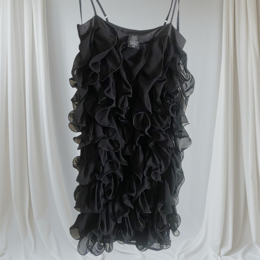 B Darlin Black Ruffle Mini Dress